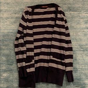 Navy and white striped sweater